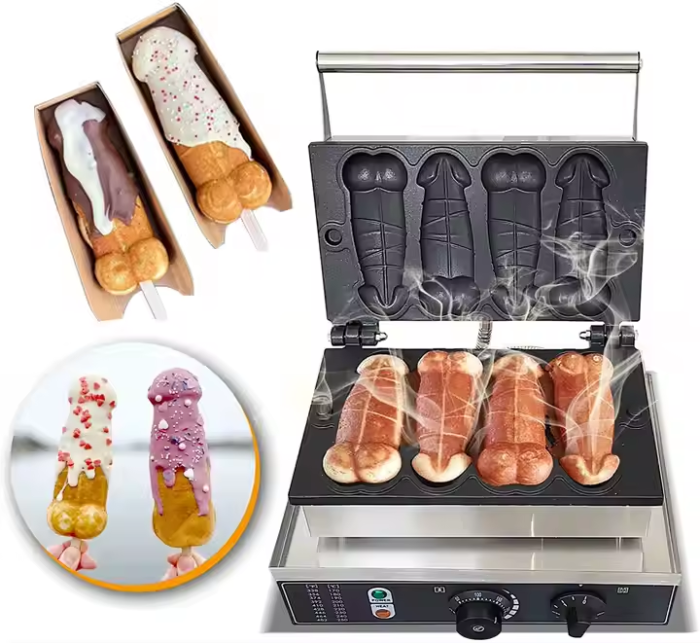 Commercial Stainless Steel Pussy Shaped Waffle Maker Hot Sale Penis Waffle Cone Baker Maker Machine - Image 6