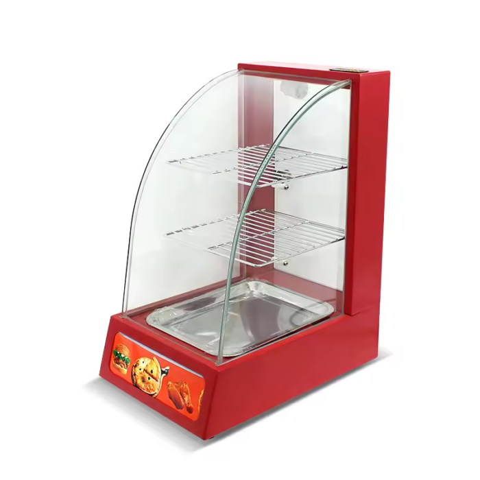 Hot Sale Food Catering Equipment Restaurant Kfc Hamburger Heating Curved Display Warmer Chips Hot Showcase - Image 2