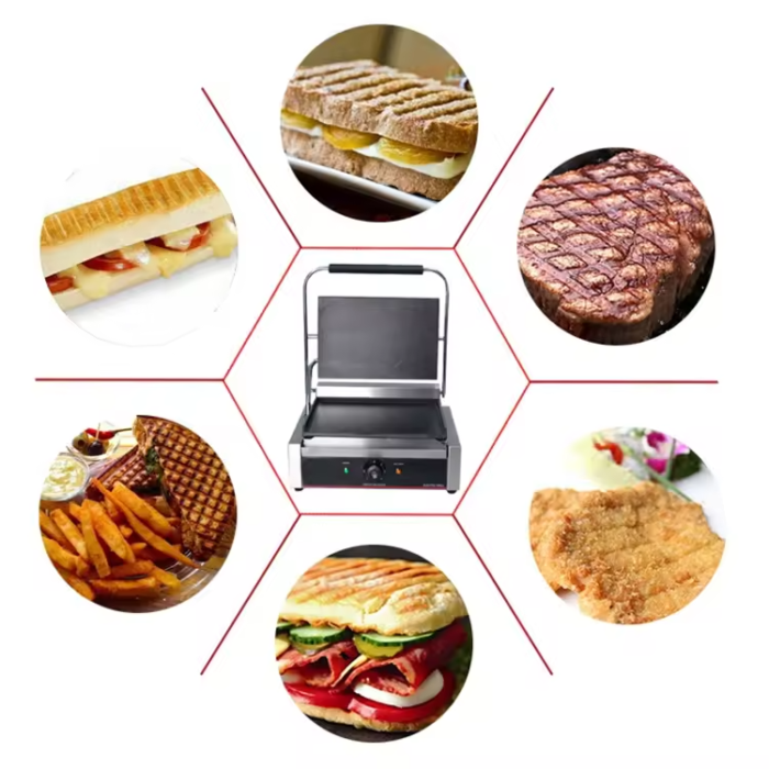 Mini Tabletop Commercial Single Head Electric Contact Sandwich Panini Toaster - Image 2
