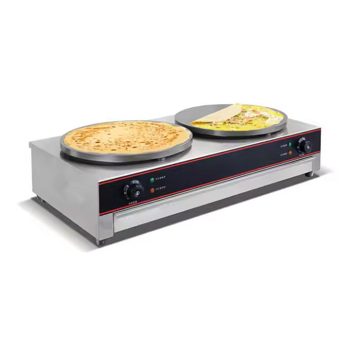 Commercial Gas 2 Double Stove Head Crepe and Pancake Makers Crepe Stick Maker for Kitchen